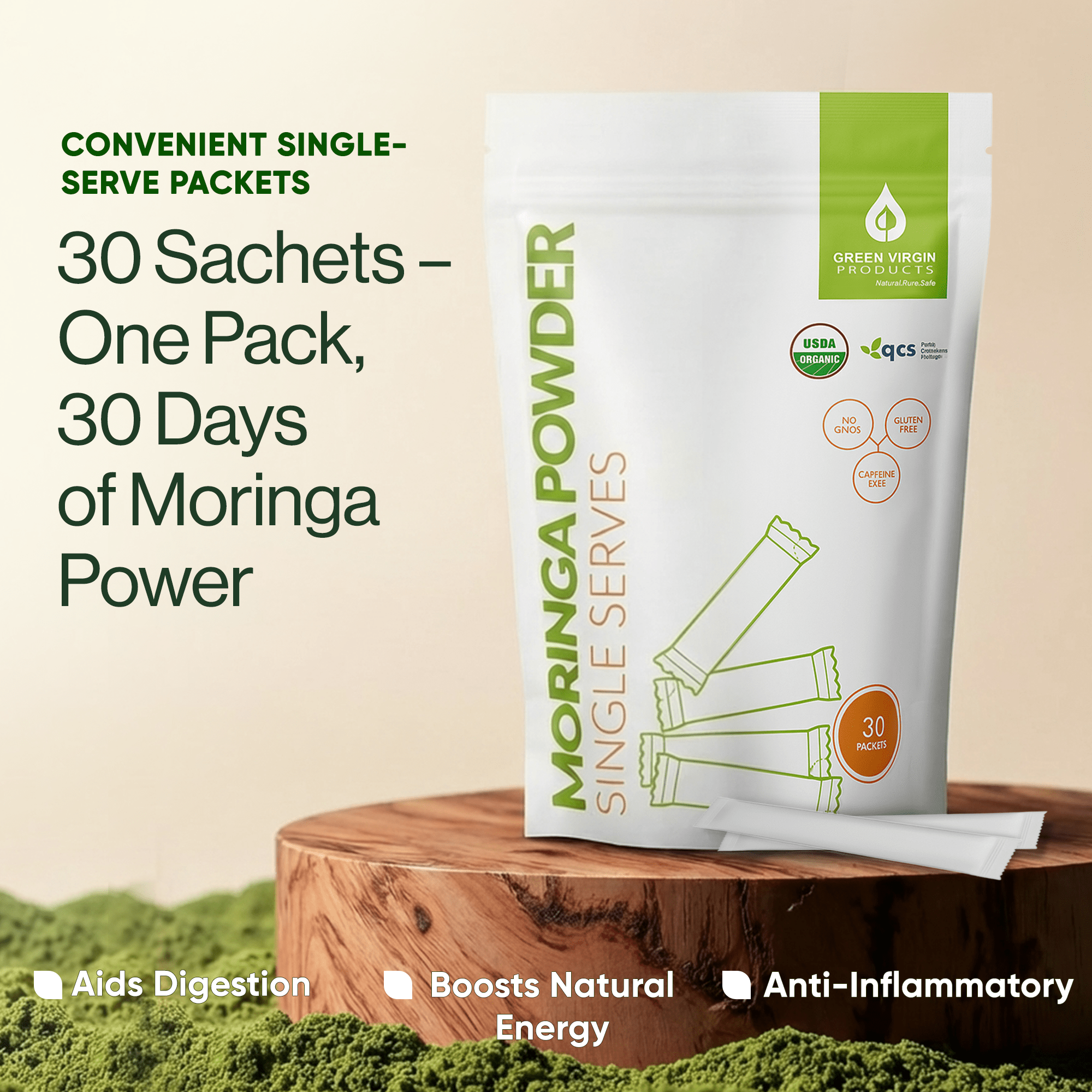 Moringa Powder Single Serves - greenvirginproducts