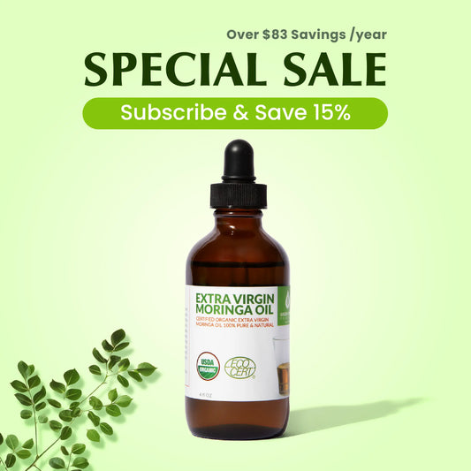 Moringa Oil, 100% Pure, Organic, Extra Virgin, and Cold Pressed
